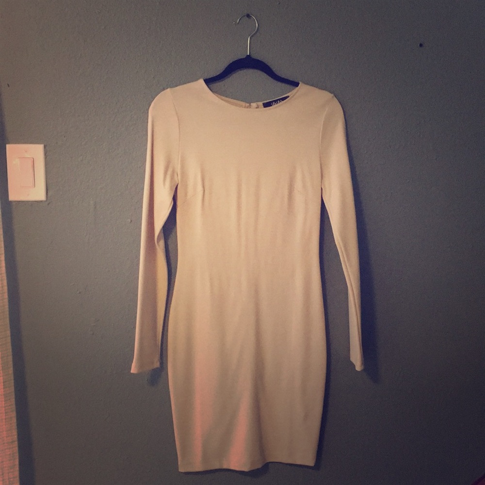 Cream dress.